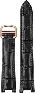 [UMCNVV] Genuine Leather Watchband Men Women For Cartier PASHA W3108/HPI004 Folding Buckle Concave Strap 21x15m 20x12mm 18x10mm Watchbands