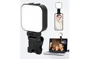64 LED Rechargeable Selfie Light - 5 Lighting Modes Phone Ring Light Mini Portable Clip-on Fill Light for iPhone, Computer, TikTok, Selfie [Black]