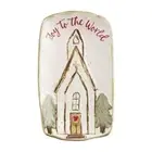 Mud Pie Home JOY TO THE WORLD Church Chapel Christmas Stoneware Tidbit Tray