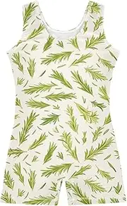 [FRODOTGV] Green Branches Leotards for Girls Gymnastics Cute Tumbling Outfit for Training, Yoga, Tumbling