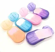 esowemsn 6 Packs Portable Disposable Travel Hiking Washing Hand Bath Toiletry Paper Soap Sheets(Random Color)