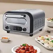 1700W Stainless Steel Pizza Oven, 12" Countertop Electric Pizza Maker with LCD Display, 80-450°C Temperature Control & 60 Minutes Timer, for Family, Restaurant, Picnic, Party