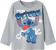 [Name It] Boys Nmmjabus Stitch Ls Nreg Top Box Wdi, Quarry, 116 cm, Quarry, 116 cm