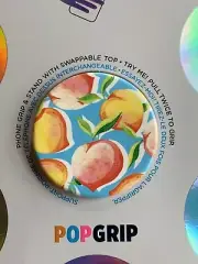 Popsocket•POPGRIP•Just Peachy•Gloss •Swappable Top•Phone Grip & Stand•White Base