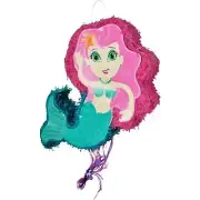 Mermaid Pink Blue Birthday Party Supplies Pull String Pinata Pinyata