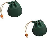 [OATIPHO] 2pcs Cute Mini Coin Pouch Leather Change Bag Small Wallet Keychain Travel Essential