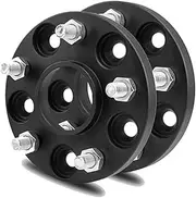 DEMULAX Spacers 2PCS Wheel Spacer Adapters PCD 5x112 66.6, Forged 7075 Aluminum Black Car Tire Gasket Tyre Flange, for Mercedes-Benz, Shims Plate Car Wheel Spacers(Black 15mm)