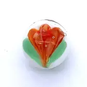 New for 2023 Single Orange Crocus 16mm Art Glass Handmade Player Marble Vacor