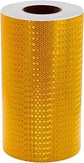 Reflective Tape， Reflective Tape Stickers, 50 m x 30 cm High Visibility Reflector Reminder Warning Tape for Trailer Bicycles Clothing(Bright Yellow)