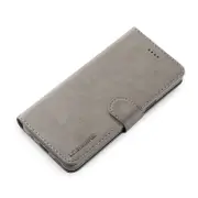 LC Leather Wallet Case for Xiaomi Redmi Note 11 Magnetic Flip Card Slot Cover For Redmi Note 9s 9Pro Max 8 8 Pro 8T - Gray Redmi Note 11