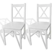 Dining Chairs 2 pcs Wood White