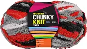Microfibre 3-Ply Chunky Knitting Yarn 100 g, Red Mix