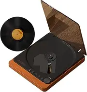 Vintage CD Player, Log Color CD with Bluetooth 4.2&HiFi Speakers, Turntable CD Player with USB Mode Simple Operation, Optical Output & LCD Display for Home.