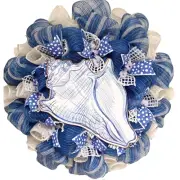 Coastal Seashell Wreath Handmade Deco Mesh