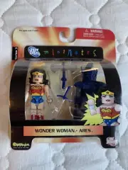 Wonder Woman & Ares MiniMates - New In Box - Sealed - DC Direct ArtAsylum - Mint