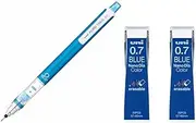 Uni Mechanical Pencil Kurutoga Standard 0.7mm Blue (M74501P.33)+ Lead Nano Dia Color 0.7mm Blue (U07202NDC.33) 2set