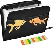 Quteprint 13 Pockets Expanding File Folder with Zipper Closure, Sea Goldfish Accordion File Folder with Sticky Labels, Letter Size A4 Papers Expandable File Document Organizer