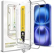 TQLGY 2 Pack for iPhone 16 / iPhone 15 Screen Protector, Military Grade Shatterproof 9H+ Tempered Glass, Auto Dust-Removal Installation, Full Coverage, HD, Anti-Scratch, Anti-Fingerprint, No Bubble
