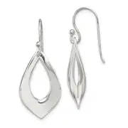 Sterling Silver Polished Teardrop Dangle Earrings