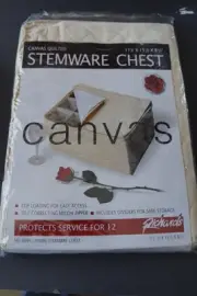 Richards Canvas Quilted Stemware Chest Protects Service for 12