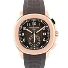 NEW 2025 Patek Philippe Aquanaut BROWN Rubber 18K Rose Gold 42.2mm 5968R-001 BOX