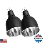 REPTI ZOO Reptile Light Fixture 2 Packs 5.5 Inch Deep Dome Lamp Cap, Optical