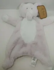 Kellytoy K. Luxe Plush purple white elephant Baby Security Blanket rattle lovey