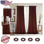 Burnt Ochre Velvet Blackout Curtains - 96" Length for Luxurious Light Control