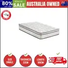 Boucle Mattress Single Bed Memory Foam Pocket Spring Euro Top Medium Firm
