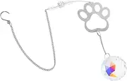 CAXUSD Pet Memorial Suncatcher with Dog Paw and Print Vibrant Hanging Ornament for Use Cherished Keepsake for Pet Remembrance Elegant Garden Window Decoration