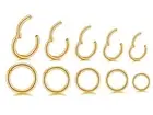 16G Surgical Steel Hinged Clicker Segment Nose Rings Hoop Helix Cartilage Dai...