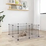 8-Panel Pet Cage, Small Animals PlayPen for Puppy, Rabbit, Suitable for Backyard, Garden, Camping, Easy to Assemble and Store, Black 35x35 cm Steel