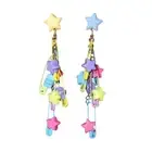1 Pair Cool Harajuku Style Acrylic Five-Pointed Star Beaded Unique Earrings