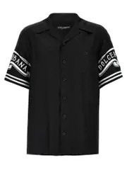 [Dolce & Gabbana] Dolce & Gabbana-Bandana Silk Shirt Camicie Bianco/Nero-Uomo 40cm White/Black