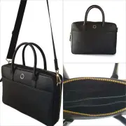 OROTON Briefcase Bag Metier Slimline Tote Saffiano Leather Black NWT Dustbag