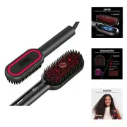 Hair Straightener Brush - Upgraded Ionic Plus Straightening Brush with Dense ...