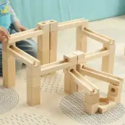 KubiDubi - Educational Building Blocks - Large Wooden Marble Run - Slides