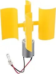 GANAZONO Dynamo Micro Vertical Wind Generator Model - Solar Mini Generator for Camping - Small Vertical Wind Turbine Kit With ABS F5 Micro-motor for Self-Made Projects