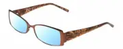 Jones New York J443 Womens Designer Blue Light Blocking Glasses Brown Leaf 54 mm