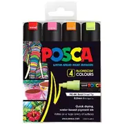 POSCA PC 8K Paint Markers Fluoro Assorted 4 Pack
