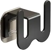 2/1pcs Space Aluminum Shoe Rack Wall Waterproof Hooks No Drilling Slipper Rack Bathroom Hook Toilet Drainage Holder(Black,1pc)