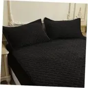 Flannel Pillowcases Size, 2 Pack Soft Velevt Pillow Shams Covers King Black