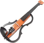 Full Size 4/4 Electric Violin, Silent Wood Metallic Fiddle with Ebony Fittings, Connects to Amplifiers, Headphones, MP3 Accompaniment for Beginners