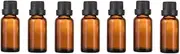OHEETU 6Pcs 20ML Empty Amber Glass Essential Oil Bottles with Orifice Reducer Droppers and Black Caps Refillable Perfume Aromatherapy Storage Container Vial Jars