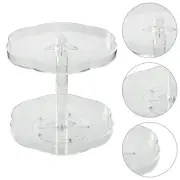 Clear Spinning Organizer Dish Drying Rack Rotating Shelf Jewelry Tray