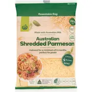 Woolworths Shredded Parmesan Cheese 250g