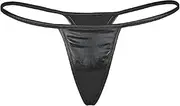 [Generic] Women's Lacquer Leather Thong G-String Thong Low Rise Panties Underwear