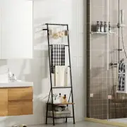 Blanket Ladder with Shelf, Towel Rack for Bathroom Standing, Blanket Rack