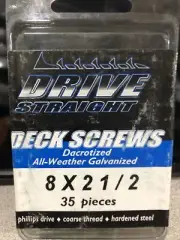 Drive Straight Phillips Galvanized Deck Screw #8 x 2-1/2in. Pack Of 35