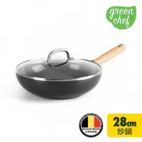 在飛比找momo購物網優惠-【GreenChef】greenpan 東京木紋系列28cm